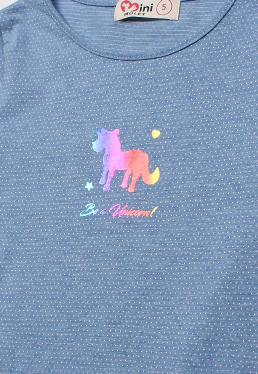 Girls moleyapparels | Be A Unicorn T-Shirt Blue (Girl'S Top)