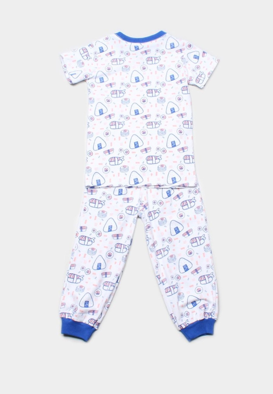 Kids Pyjamas moleyapparels | Sushi Print Pyjamas Set White/Blue (Kids' Pyjamas)