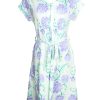 Matching Sets moleyapparels | Peony Floral Print Nursing Ladies Flare Dress Cyan