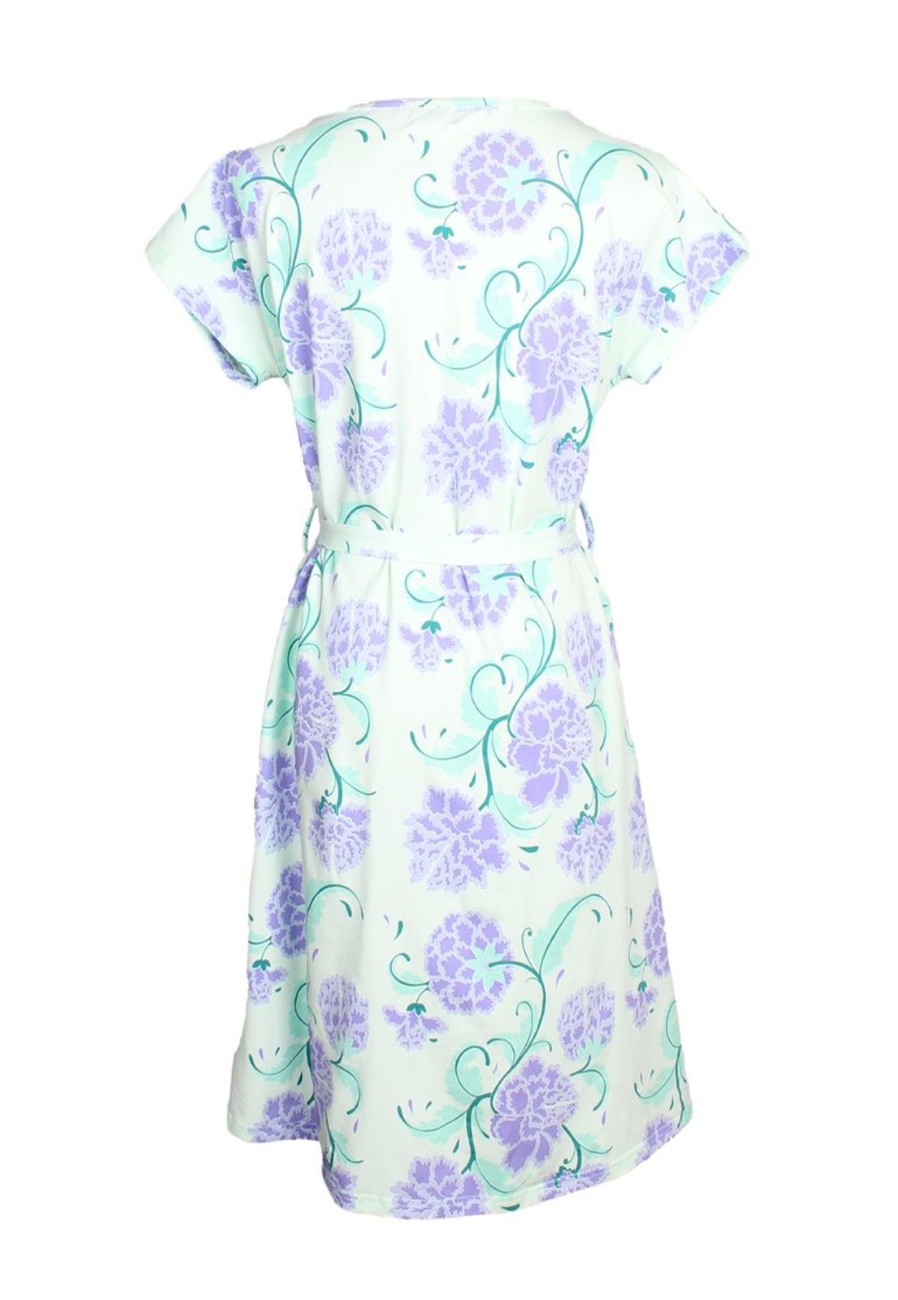 Matching Sets moleyapparels | Peony Floral Print Nursing Ladies Flare Dress Cyan