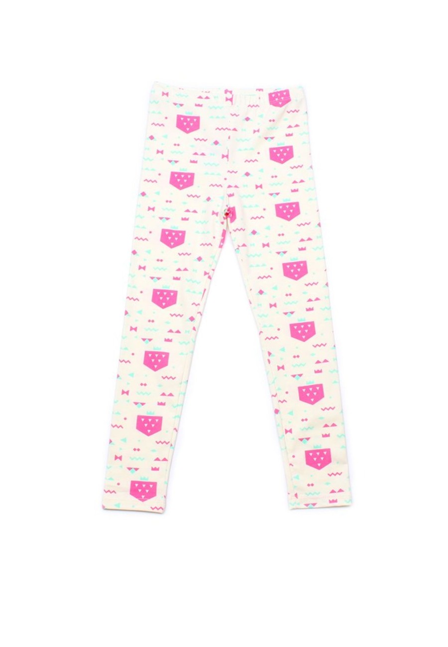 Girls moleyapparels | Geometric Strawberry Print Leggings Yellow (Girl'S Bottom)