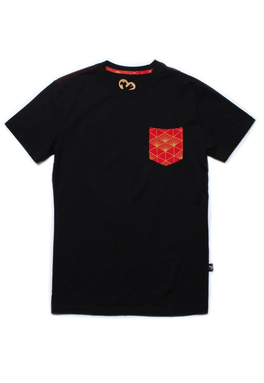 Matching Sets moleyapparels | Japanese Sunray Pocket T-Shirt Black (Men'S T-Shirt)