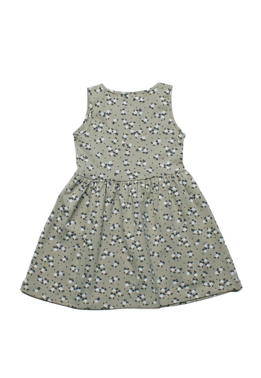 Girls moleyapparels | Petit Floral Print Dress Greenish Grey (Girl'S Dress)