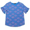 Matching Sets moleyapparels | Japanese Sunray Print Blouse Blue (Ladies' Top)