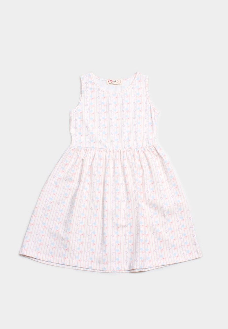 Girls moleyapparels | Design Print Dress White (Girl'S Dress)