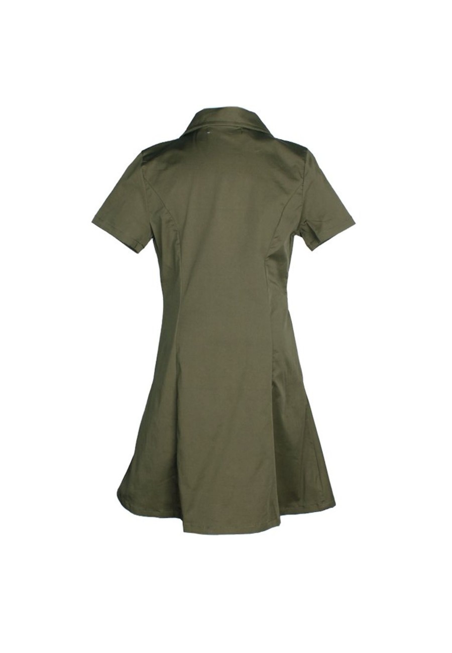 Matching Sets moleyapparels | Classic Cotton Twill Button Down Girl'S Dress Green