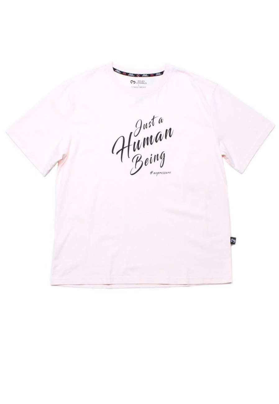 Men moleyapparels | Just A Human Being Oversized T-Shirt Pink (Men'S T-Shirt)