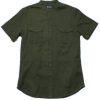 Men moleyapparels | Brushed Cotton Twin Pocket Short Sleeve Shirt Green (Men'S Shirt)