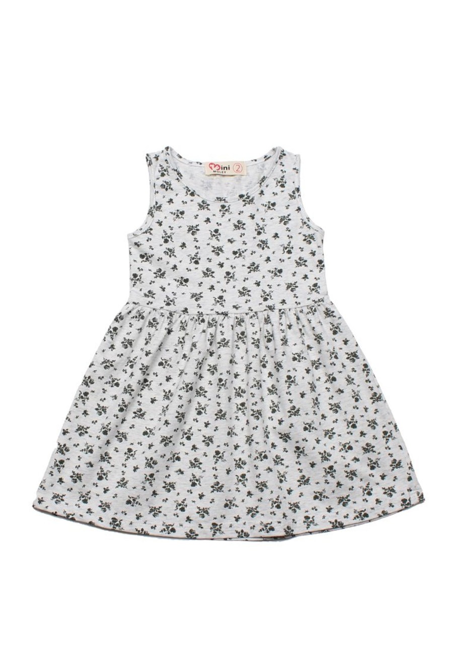 Girls moleyapparels | Petit Floral Print Dress Heather Grey (Girl'S Dress)