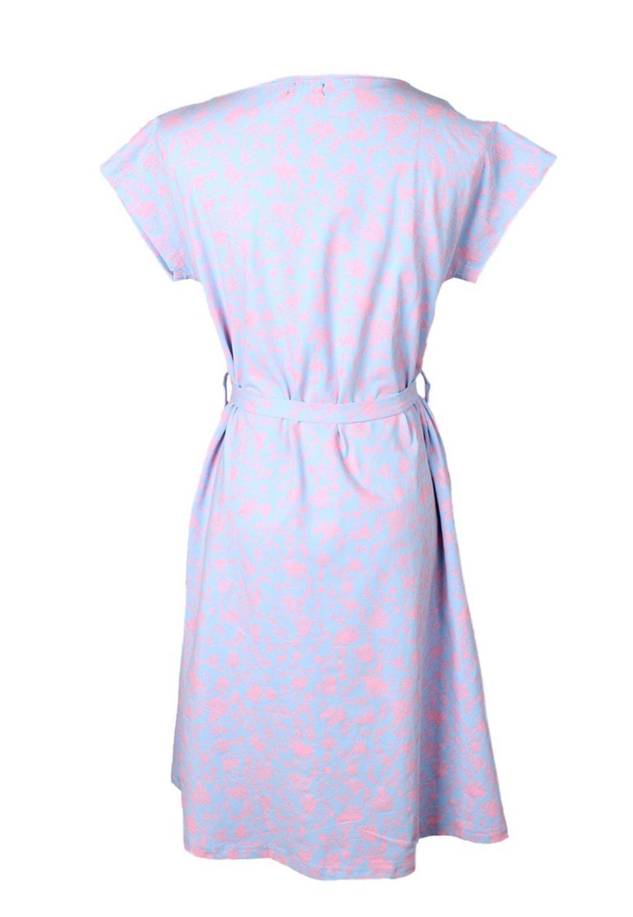 Matching Sets moleyapparels | Ditsy Floral Print Flare Dress Babyblue (Ladies' Dress)