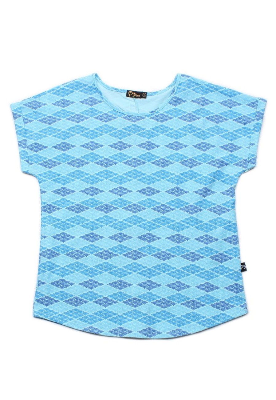 Matching Sets moleyapparels | Classic Motif Print Blouse Blue (Ladies' Top)