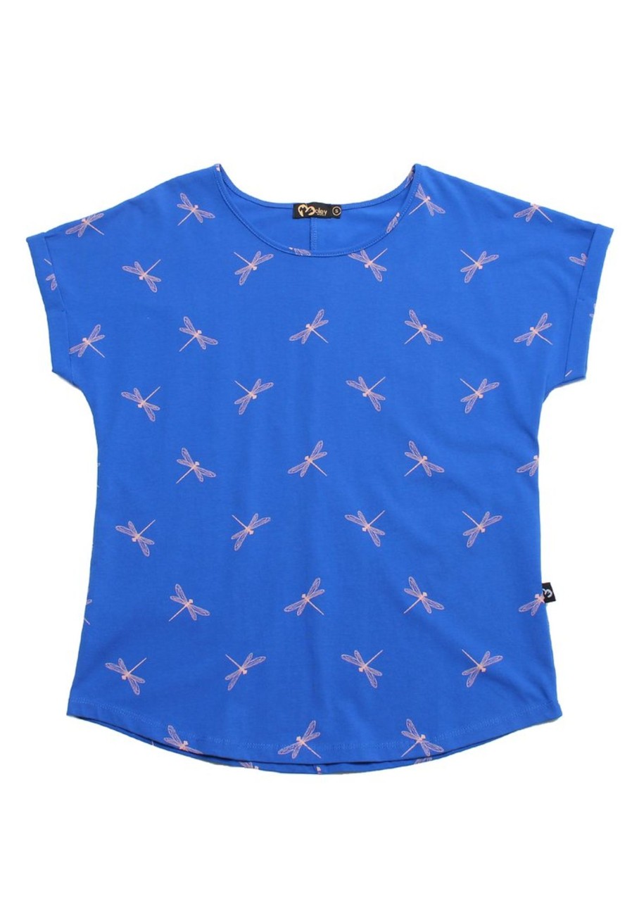 Ladies moleyapparels | Dragonfly Print Ladies' Blouse Blue