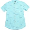 Men moleyapparels | Wave Print Short Sleeve Shirt Cyan (Men'S Shirt)