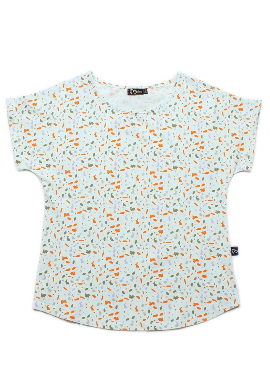 Matching Sets moleyapparels | Terrazzo Bunny Print Blouse Green (Ladies' Top)