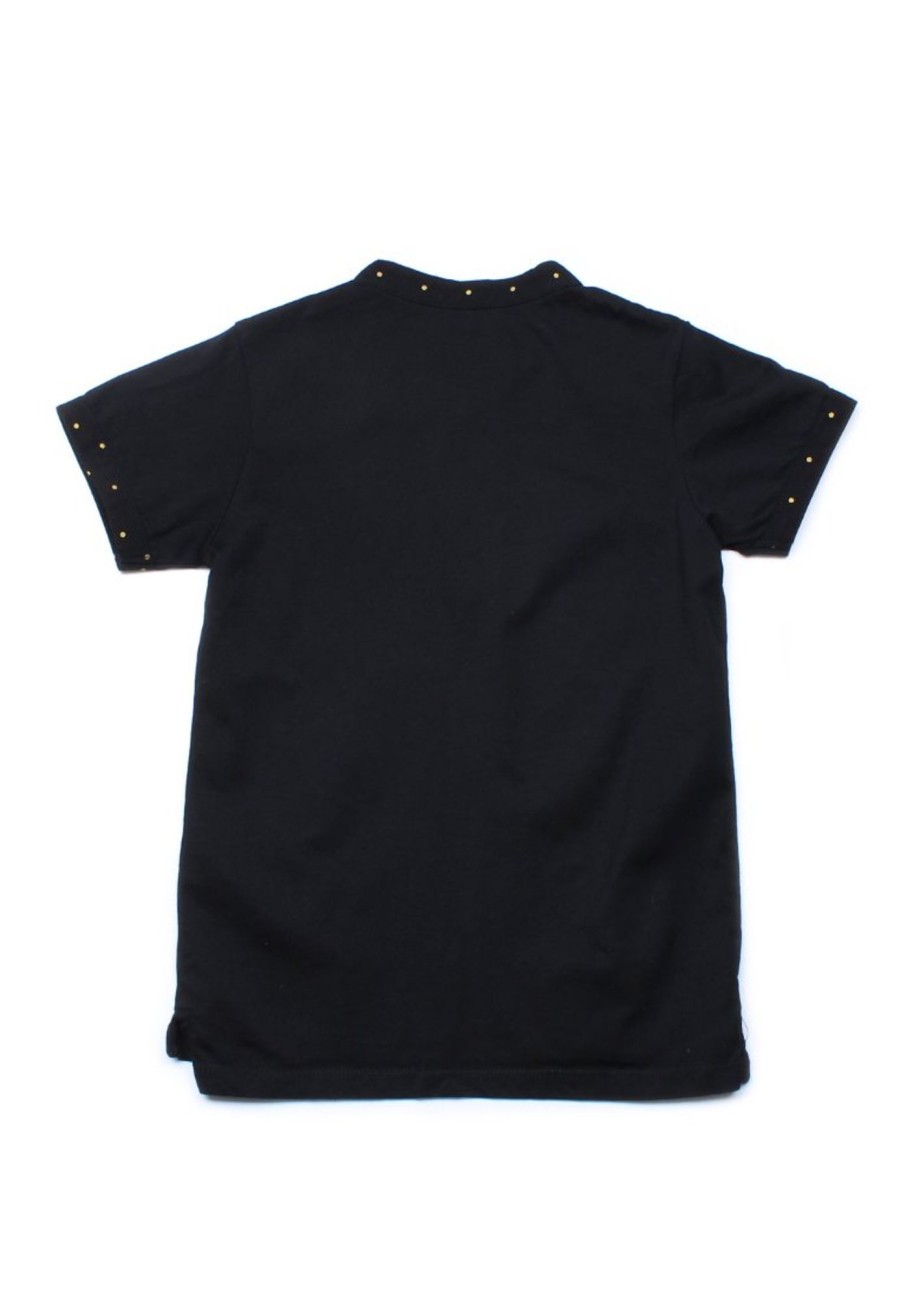 Boys moleyapparels | Polka Dots Trims Polo T-Shirt Black (Boy'S T-Shirt)