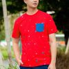 Men moleyapparels | Paint Splatter T-Shirt Red (Men'S T-Shirt)