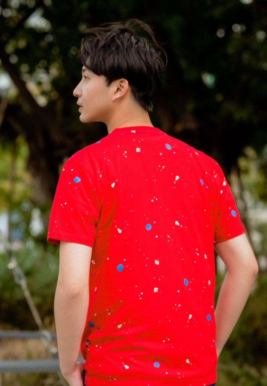 Men moleyapparels | Paint Splatter T-Shirt Red (Men'S T-Shirt)