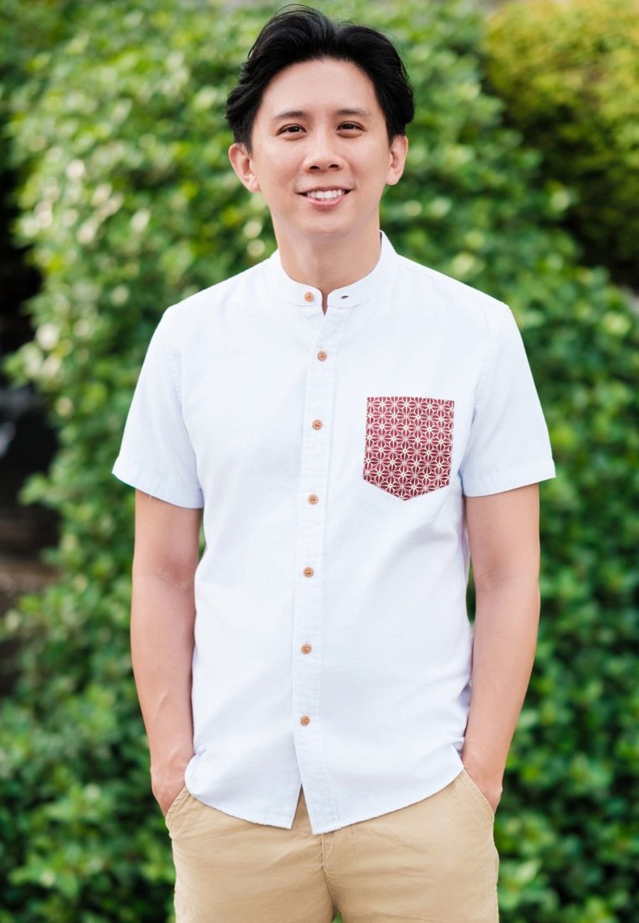 Matching Sets moleyapparels | Motif Detailed Pocket Premium Short Sleeve Shirt White (Men'S Shirt)