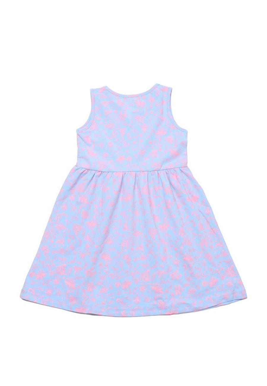 Matching Sets moleyapparels | Ditsy Floral Print Dress Babyblue (Girl'S Dress)