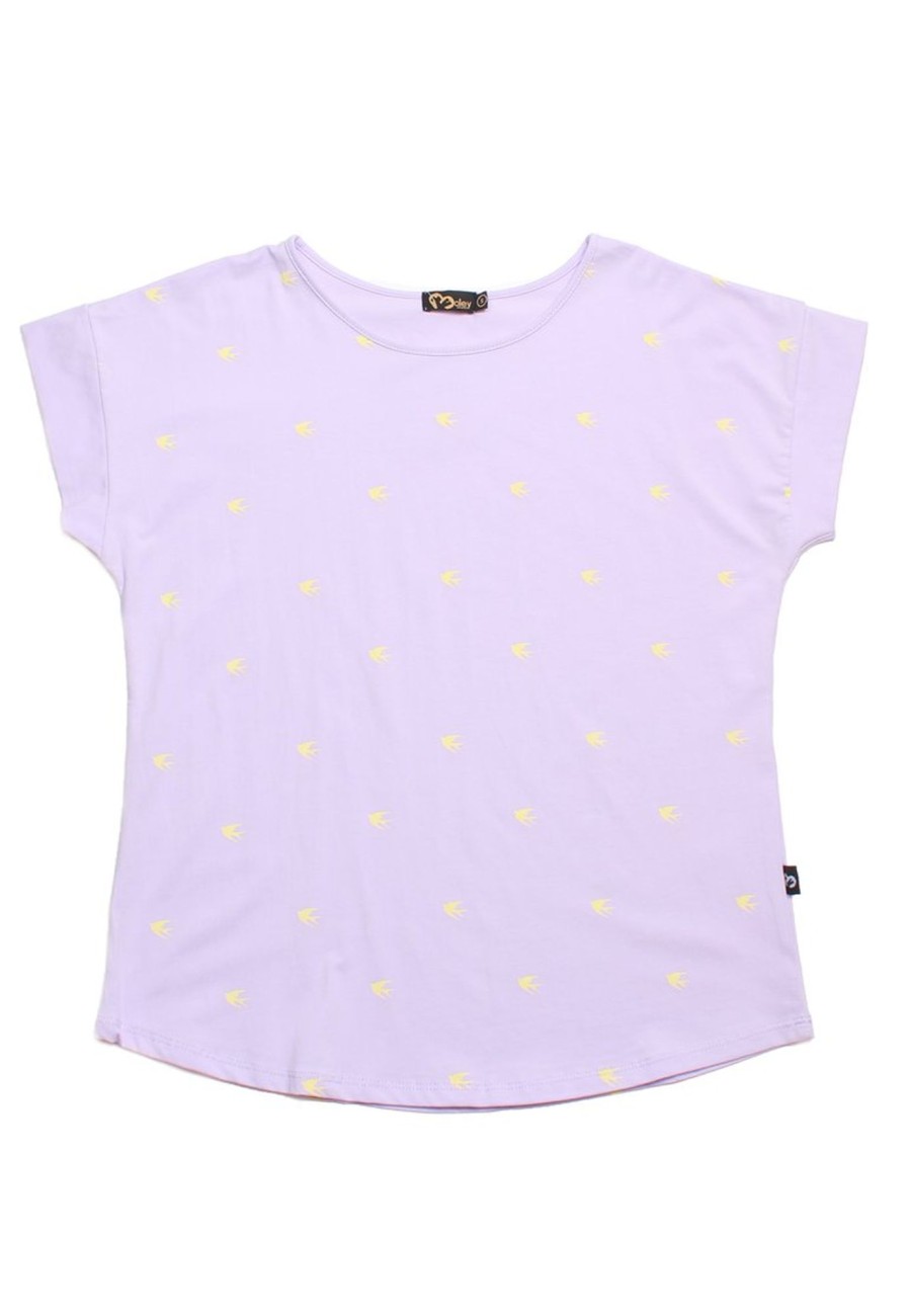 Ladies moleyapparels | Swallow Print Blouse Purple (Ladies' Top)