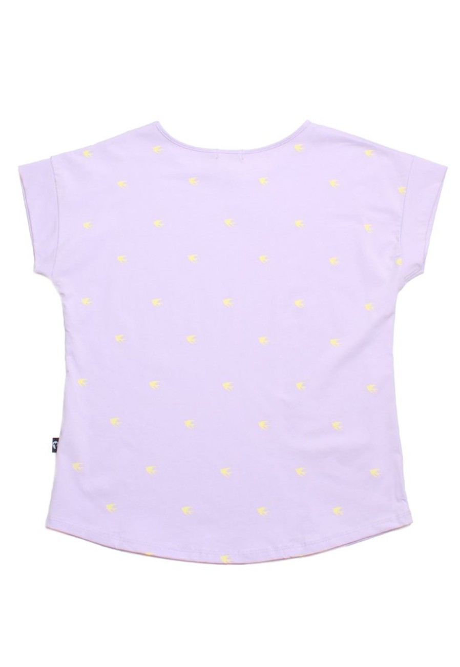 Ladies moleyapparels | Swallow Print Blouse Purple (Ladies' Top)