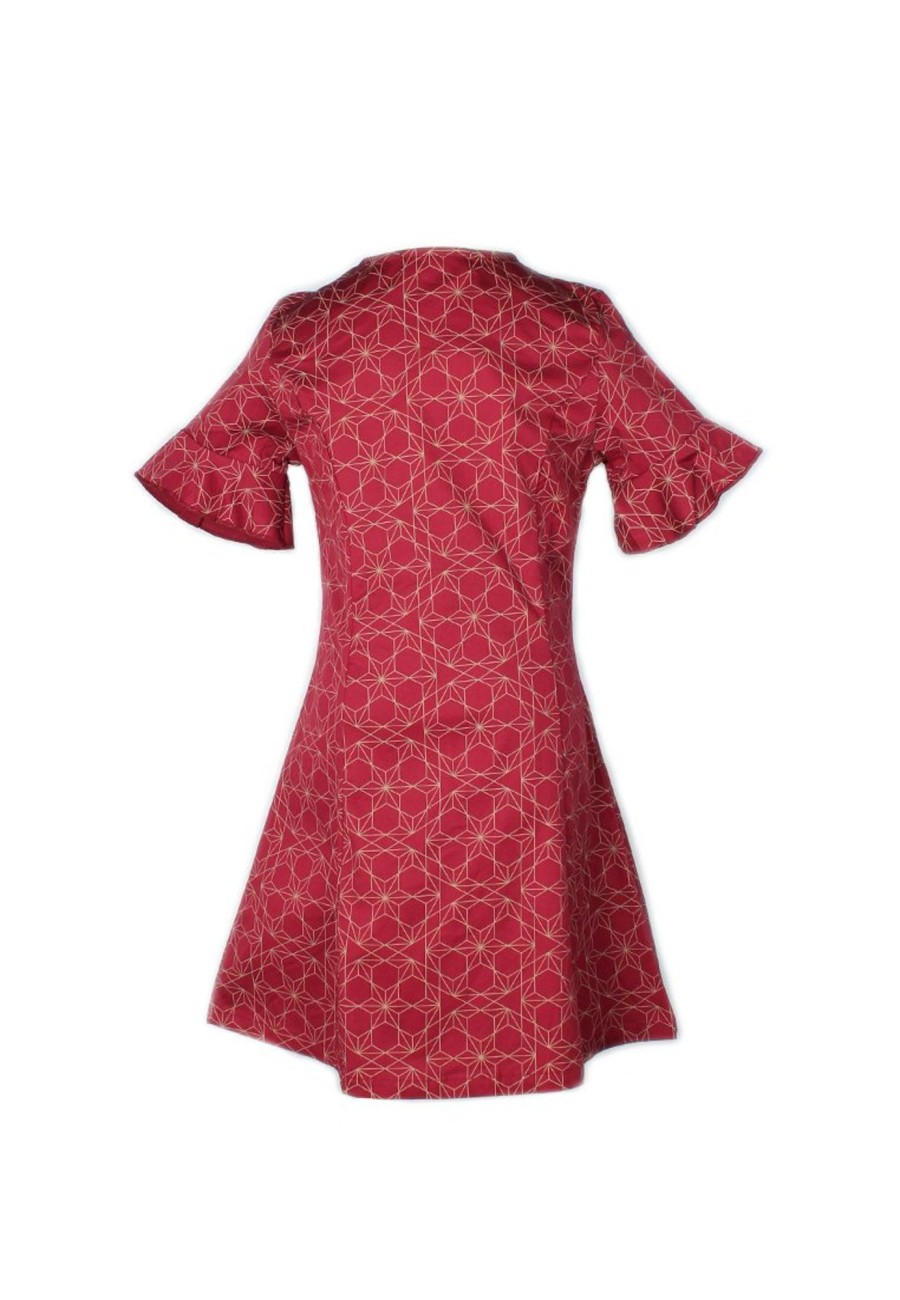 Matching Sets moleyapparels | Ohayo Star Print-Button Down Dress Red (Girl'S Dress)