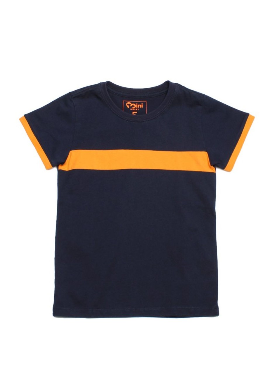 Matching Sets moleyapparels | Colour Block Panel T-Shirt Navy (Boy'S T-Shirt)