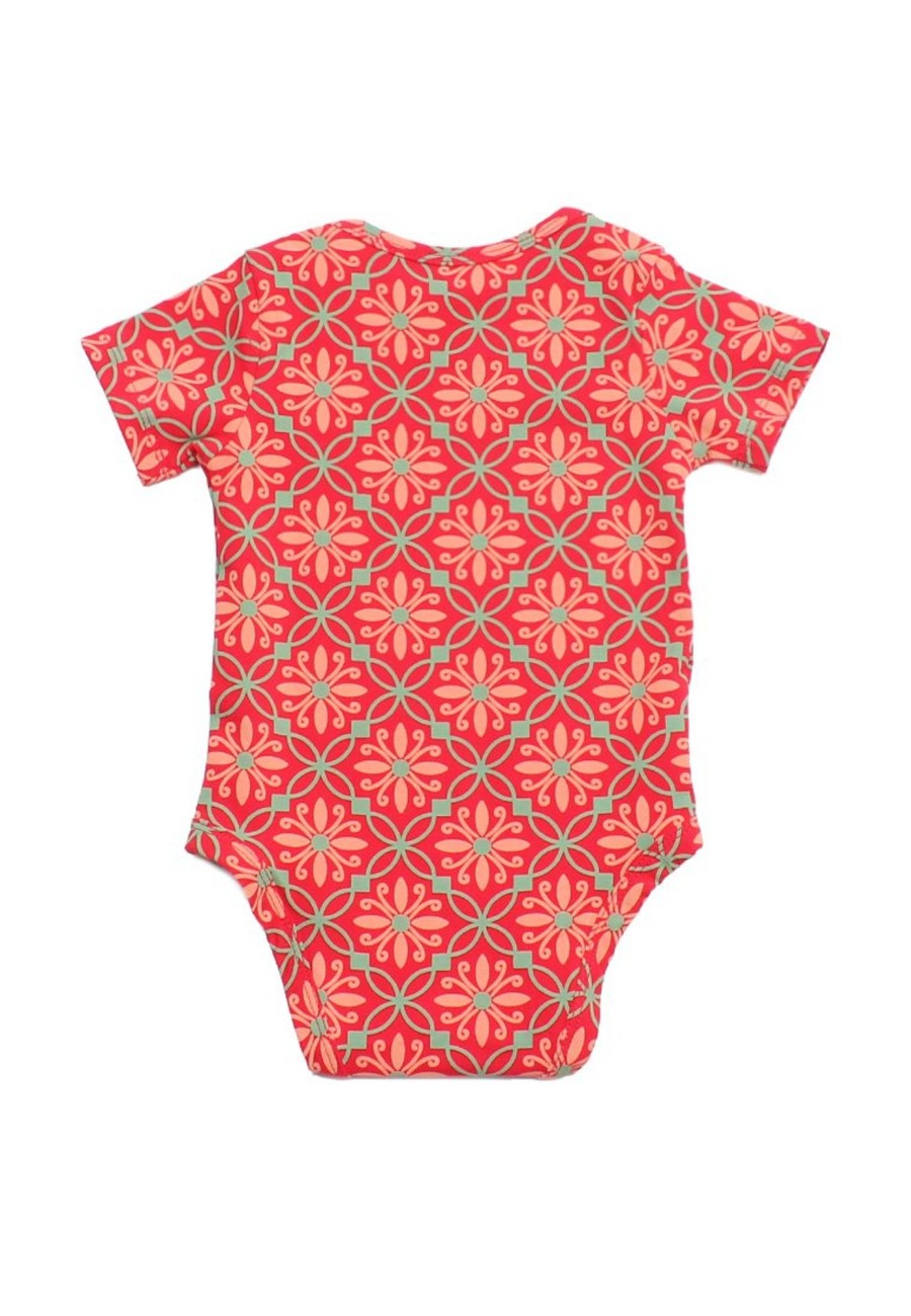 Matching Sets moleyapparels | Peranakan Inspired Print Baby Romper Red