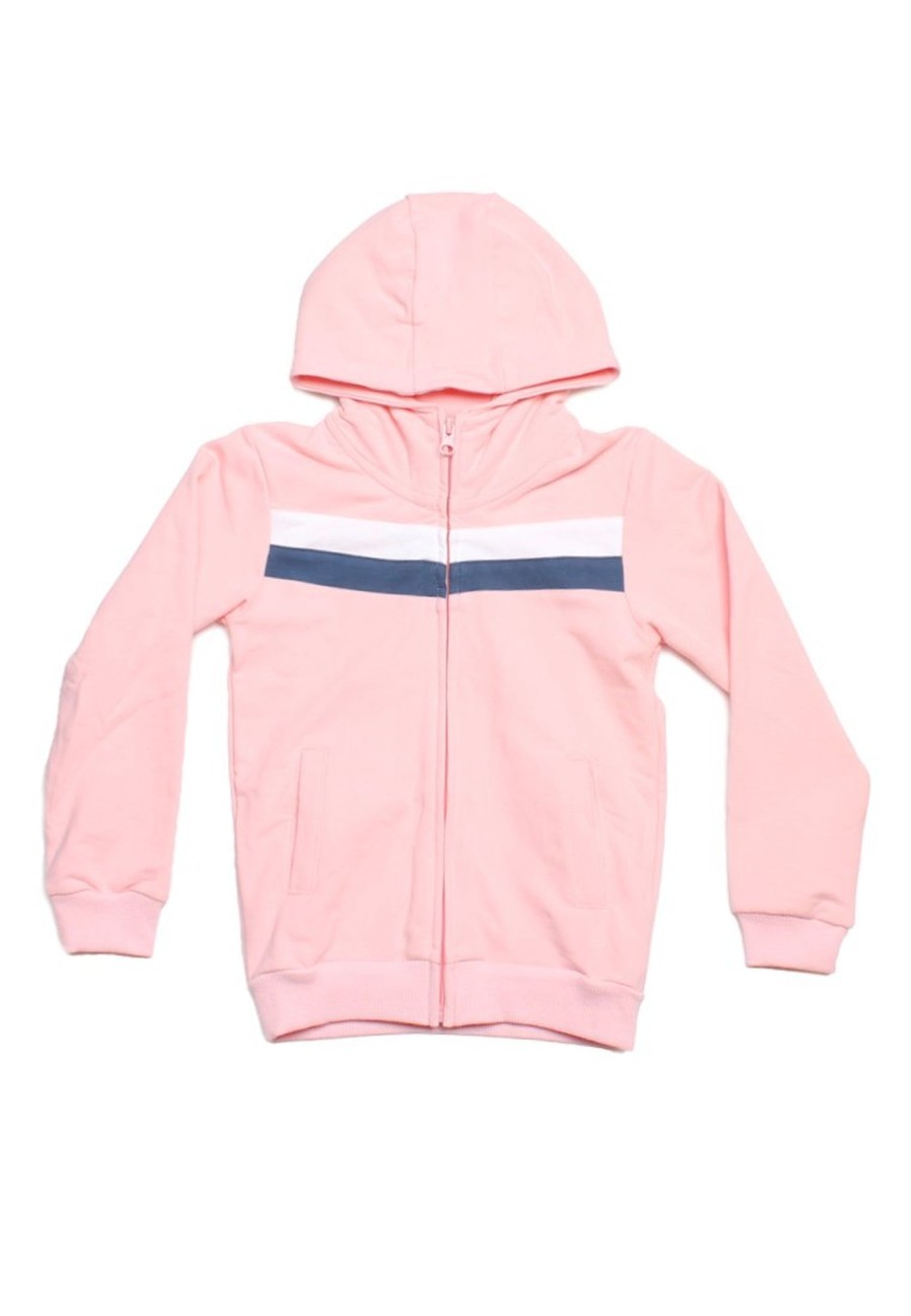 Kids Jackets moleyapparels | Colour Block Chevron Hoodie Jacket Pink (Kids' Jacket)