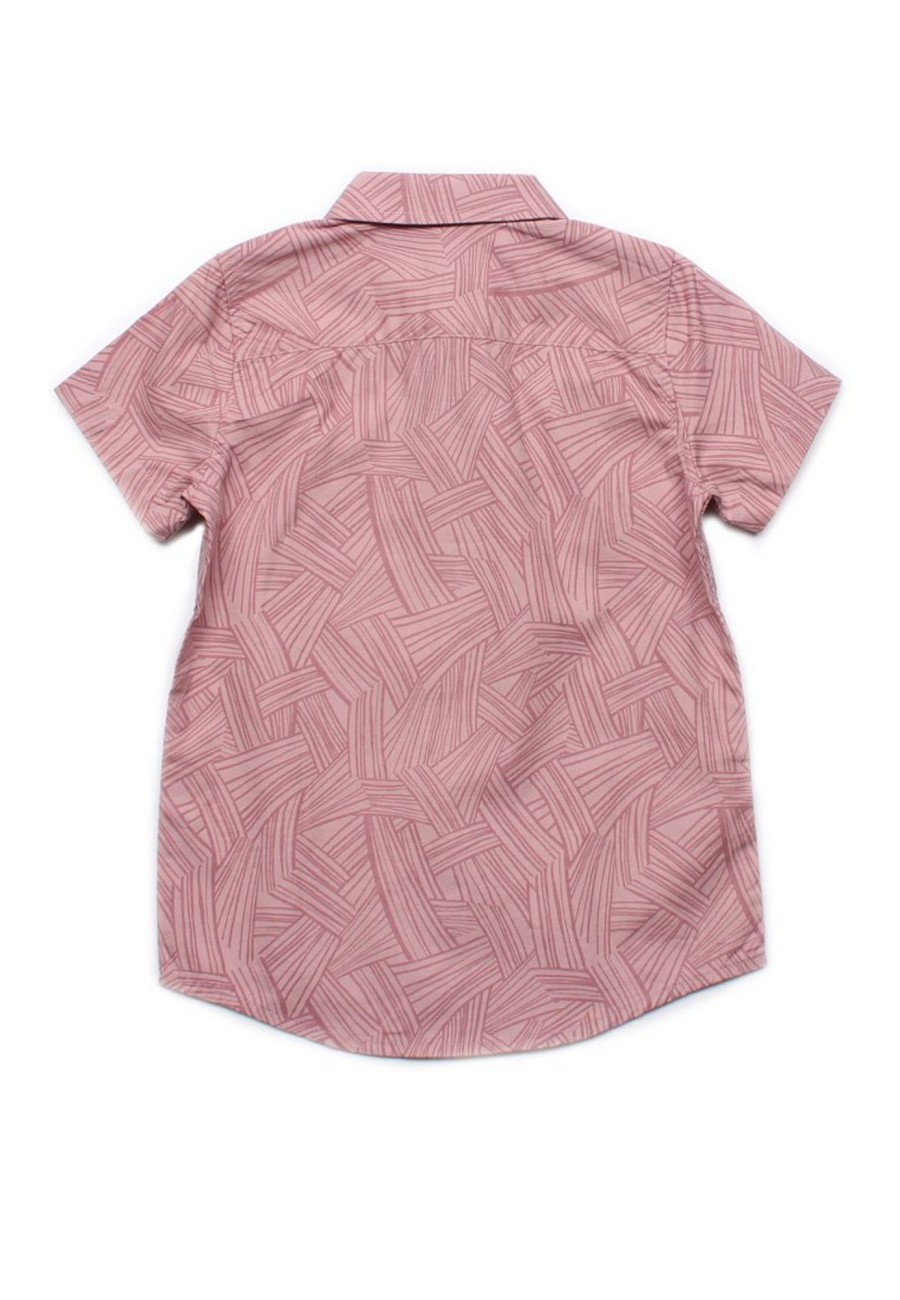 Matching Sets moleyapparels | Weave Print Short Sleeve Shirt Pink (Boy'S Shirt)