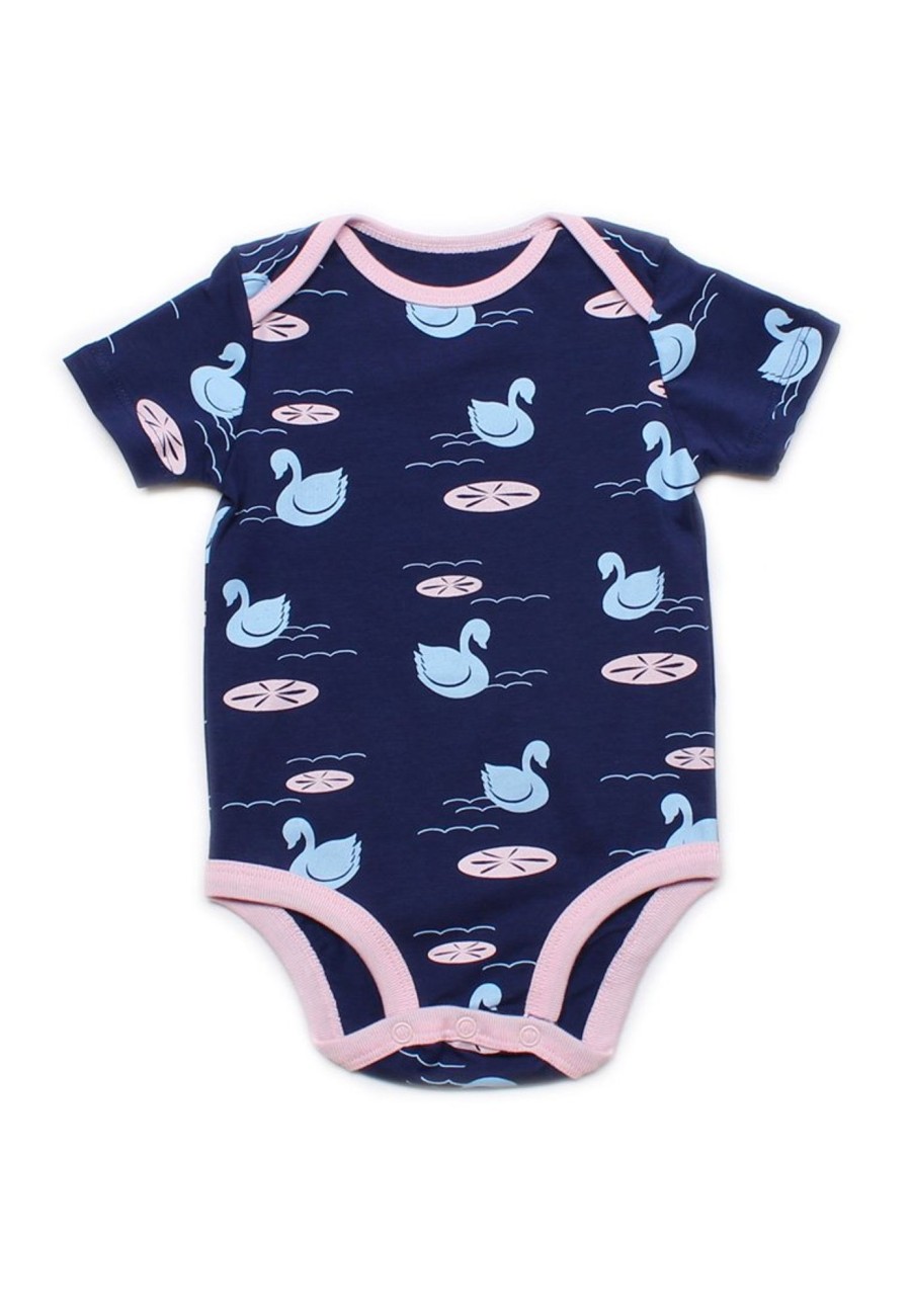 Babies moleyapparels | Swan Print Romper Navy (Baby Romper)