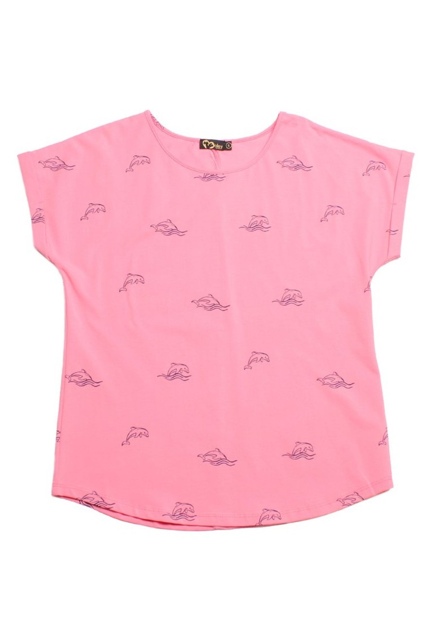 Matching Sets moleyapparels | Dolphin Print Blouse Pink (Ladies' Top)