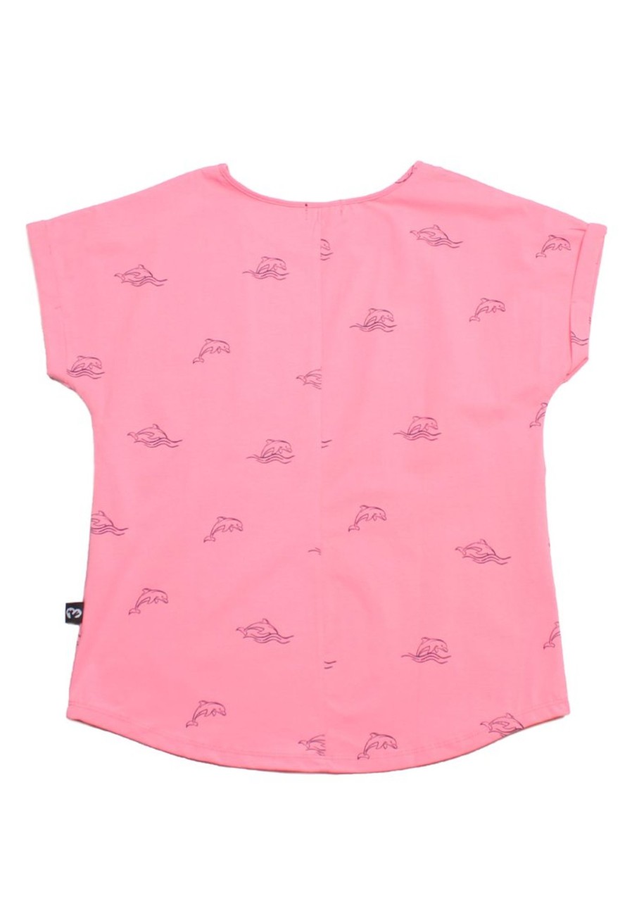 Matching Sets moleyapparels | Dolphin Print Blouse Pink (Ladies' Top)