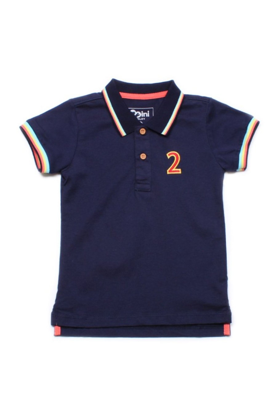 Boys moleyapparels | Tri Tipped Polo T-Shirt Navy (Boy'S T-Shirt)