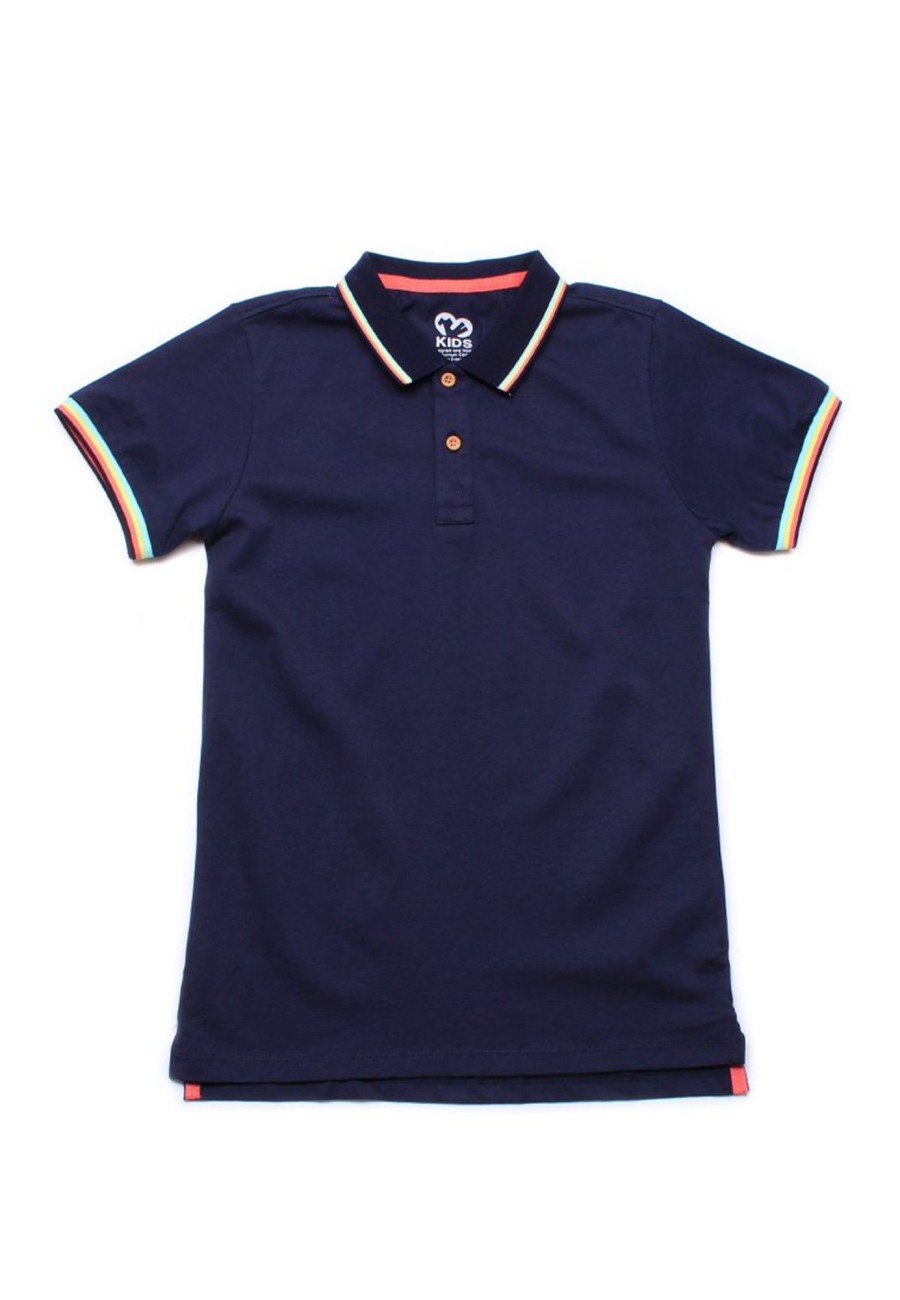 Boys moleyapparels | Tri Tipped Polo T-Shirt Navy (Boy'S T-Shirt)