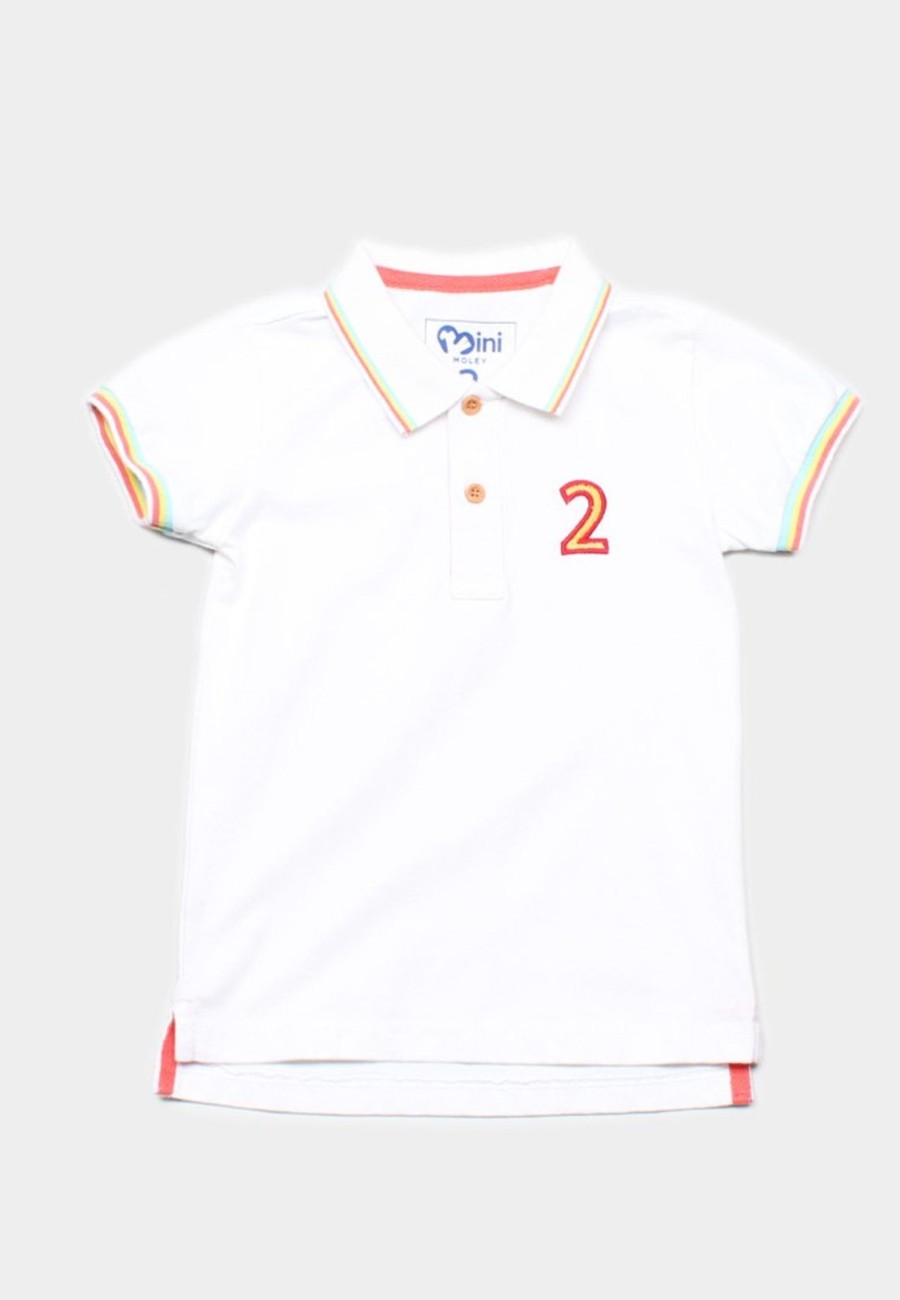 Boys moleyapparels | Tri Tipped Polo T-Shirt White (Boy'S T-Shirt)