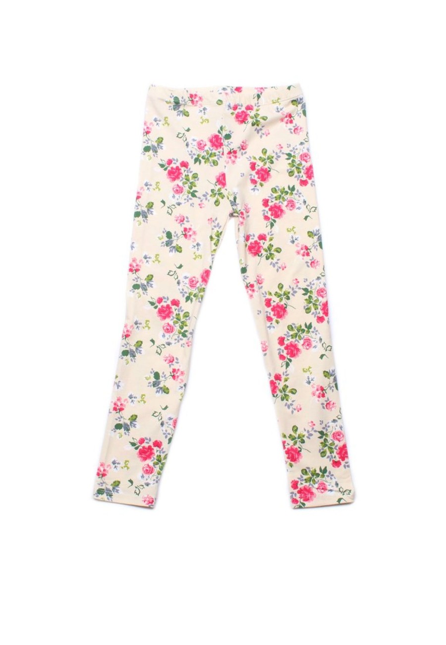 Matching Sets moleyapparels | Floral Print Leggings Cream (Girl'S Bottom)