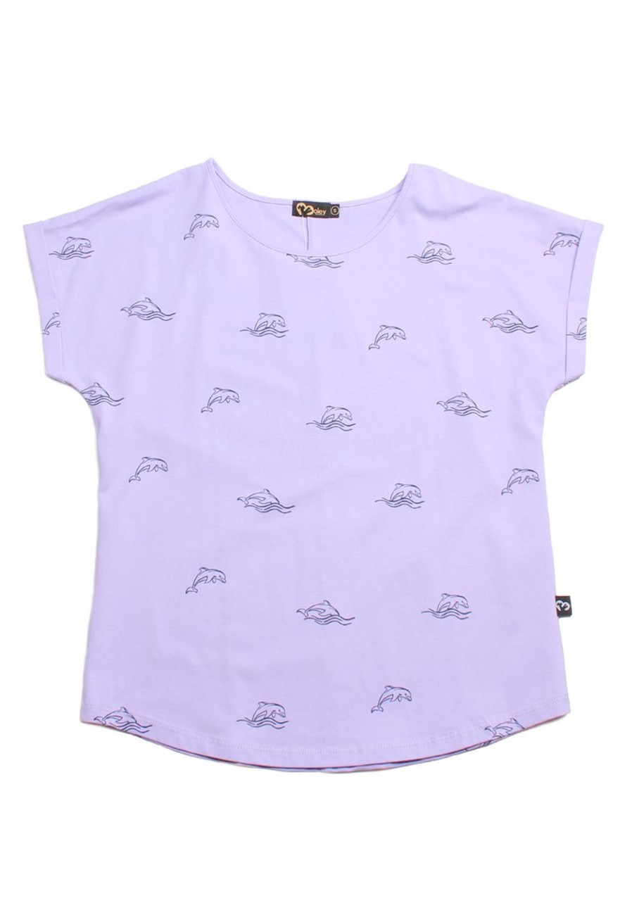 Matching Sets moleyapparels | Dolphin Print Blouse Purple (Ladies' Top)