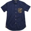 Matching Sets moleyapparels | Camo Detailed Premium Short Sleeve Shirt Navy (Men'S Shirt)