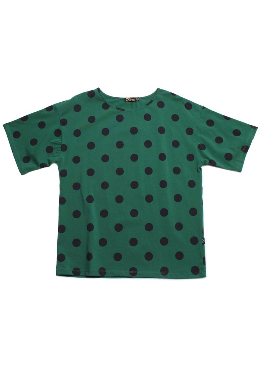 Ladies moleyapparels | Polka Dots Print Blouse Green (Ladies' Top)