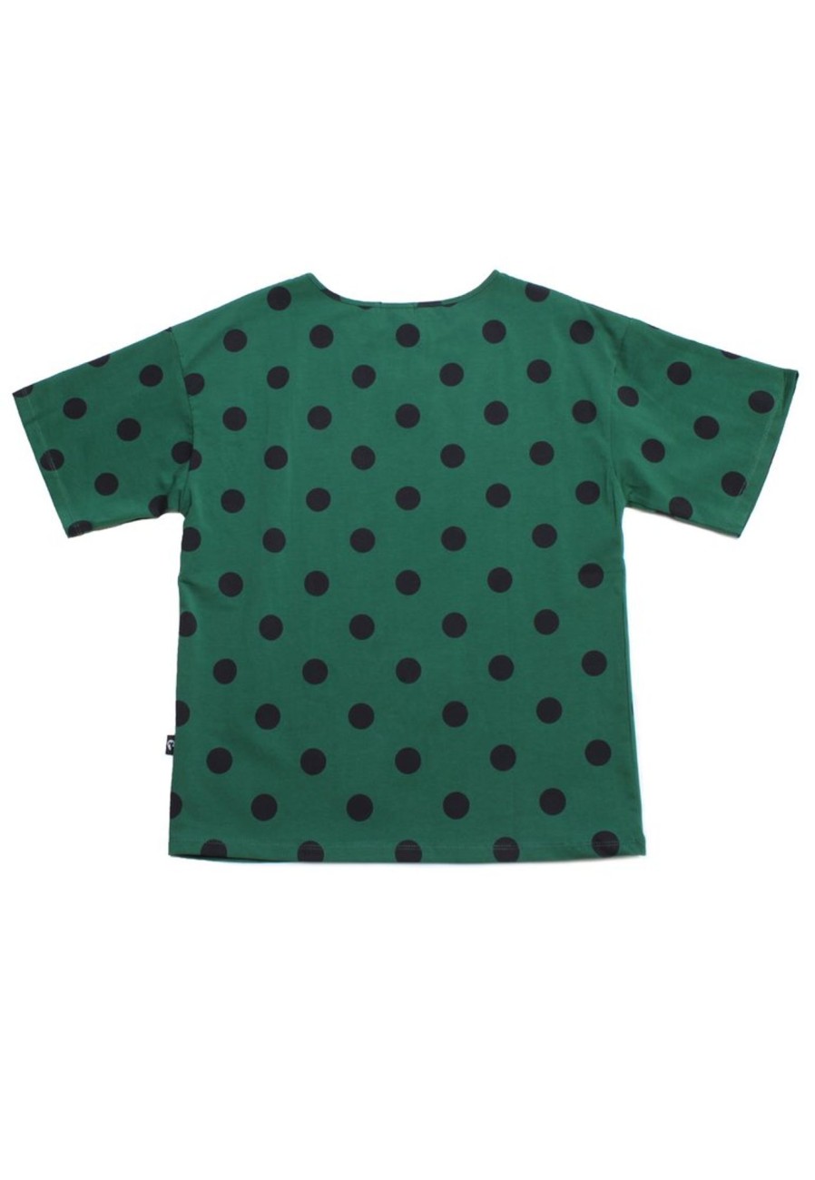 Ladies moleyapparels | Polka Dots Print Blouse Green (Ladies' Top)