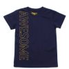 Boys moleyapparels | Vertical Awesome T-Shirt Navy (Boy'S T-Shirt)