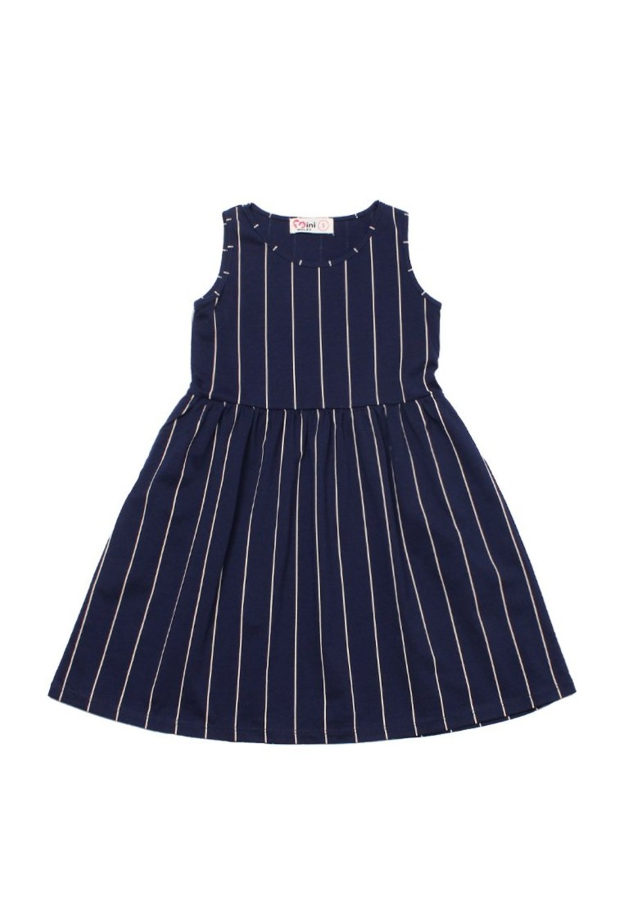 Matching Sets moleyapparels | Baseball Stripes Dress Navy (Girl'S Dress)