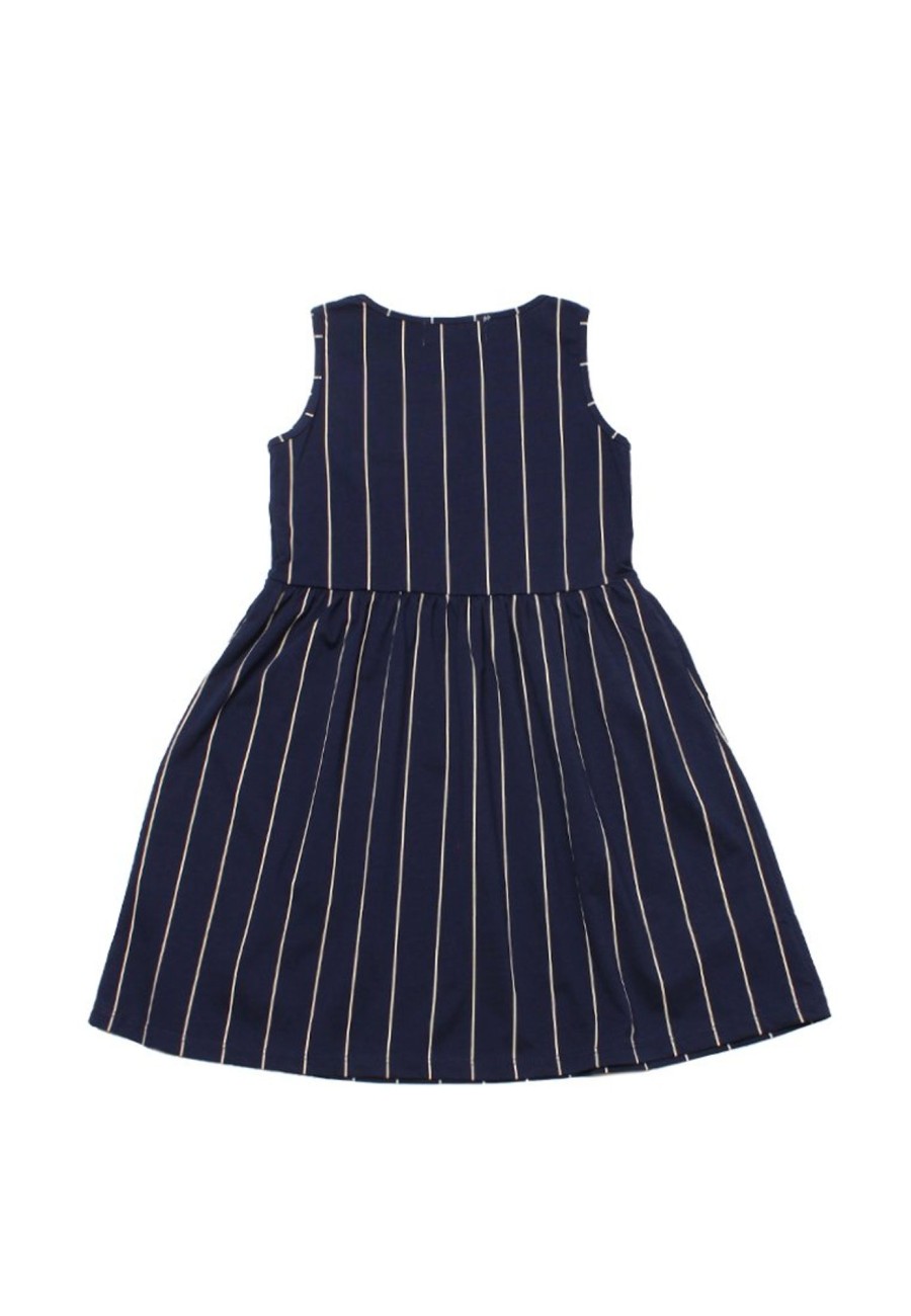 Matching Sets moleyapparels | Baseball Stripes Dress Navy (Girl'S Dress)