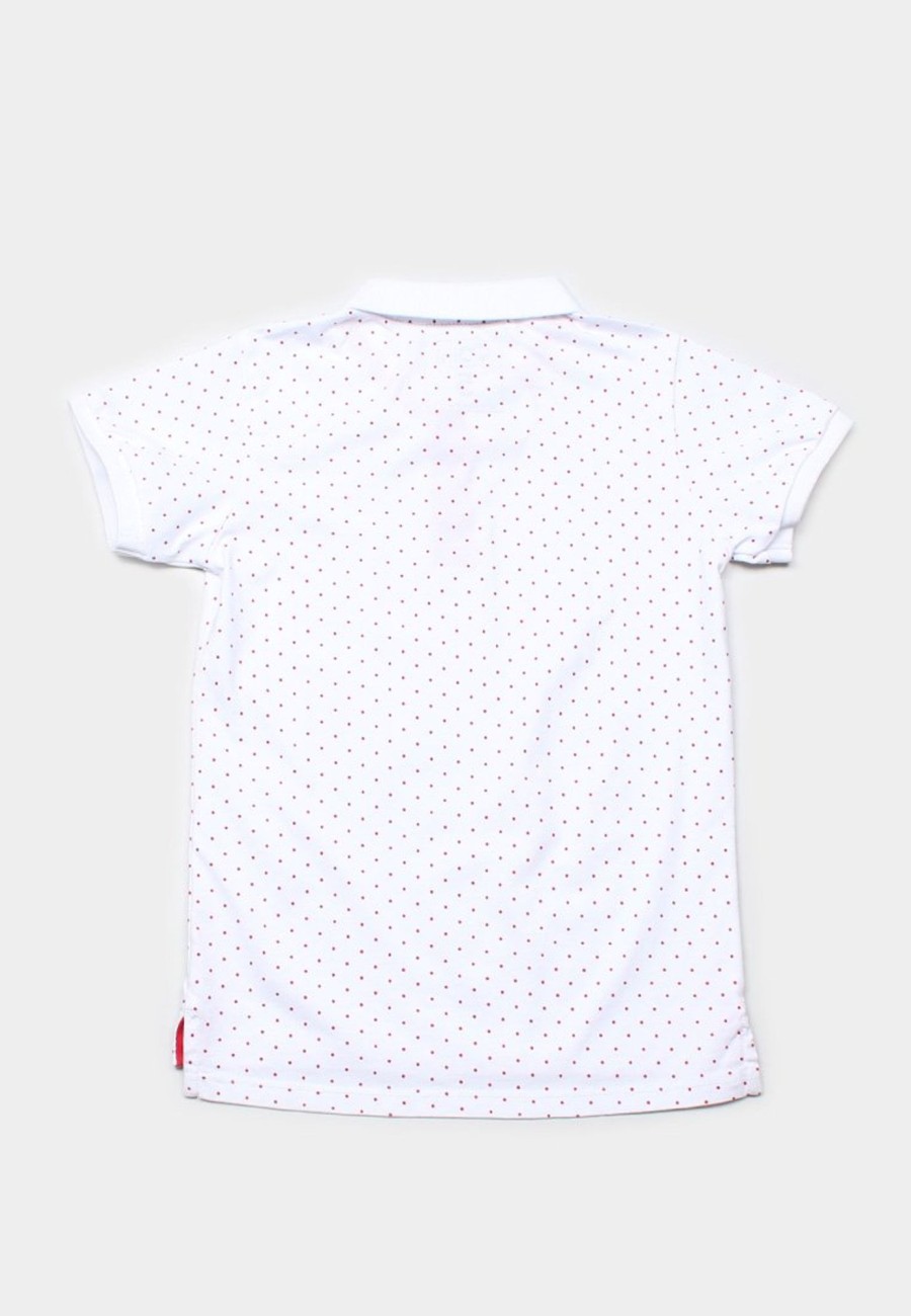 Matching Sets moleyapparels | Polka Dot Polo T-Shirt White (Boy'S T-Shirt)