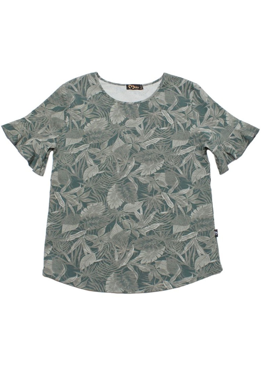 Ladies moleyapparels | Botanical Print Blouse Green (Ladies' Top)