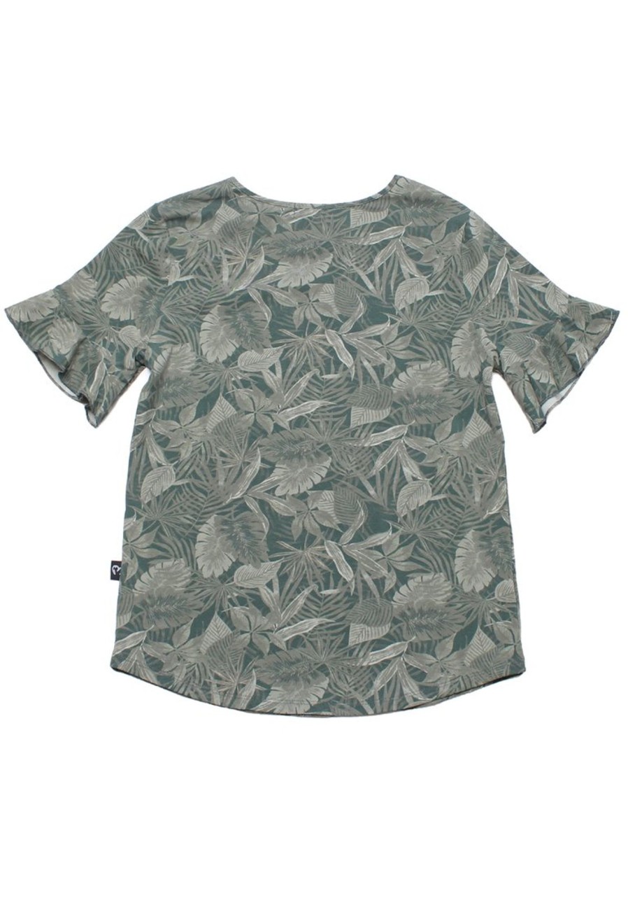 Ladies moleyapparels | Botanical Print Blouse Green (Ladies' Top)