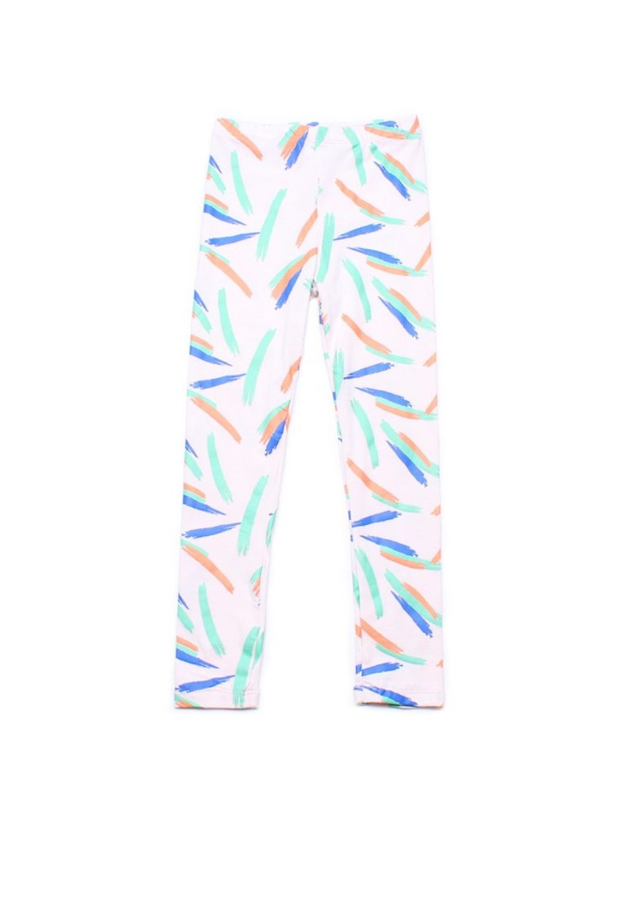 Matching Sets moleyapparels | Paint Brush Print Leggings Pink (Girl'S Bottom)