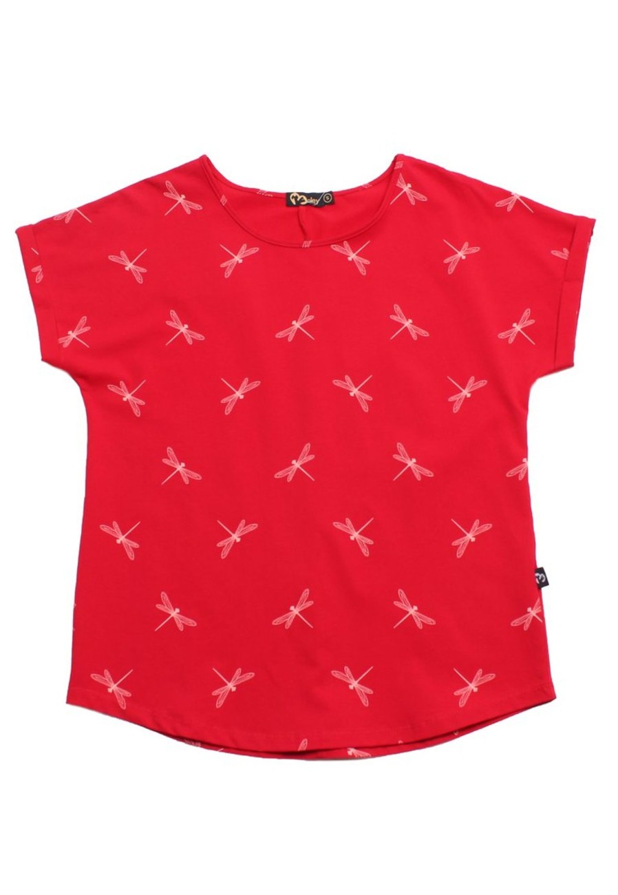 Ladies moleyapparels | Dragonfly Print Ladies' Blouse Red