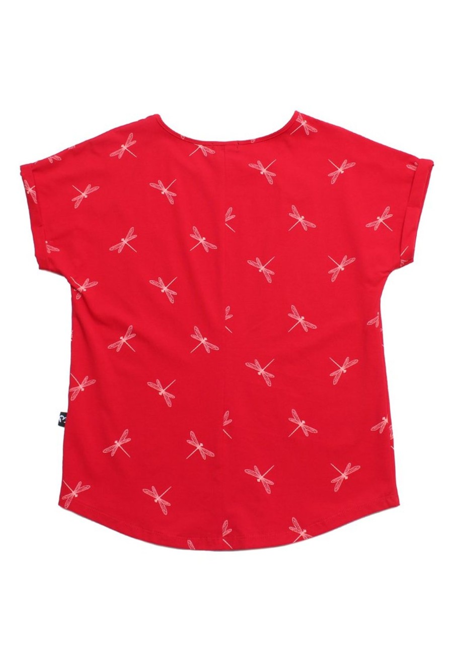 Ladies moleyapparels | Dragonfly Print Ladies' Blouse Red